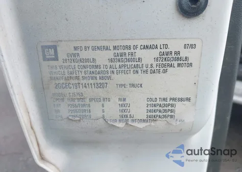 2004 Chevrolet Silverado 1500 Ls from USA, damaged, VIN 2GCEC19T141113207